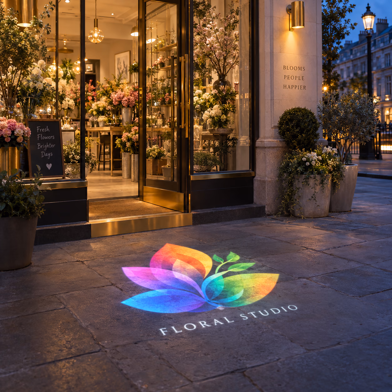 Florists & boutiques. Illustrative concept. Appearance varies with the model, artwork and installation.
