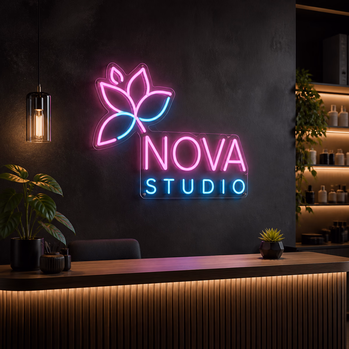 Custom business LED sign designed for a storefront